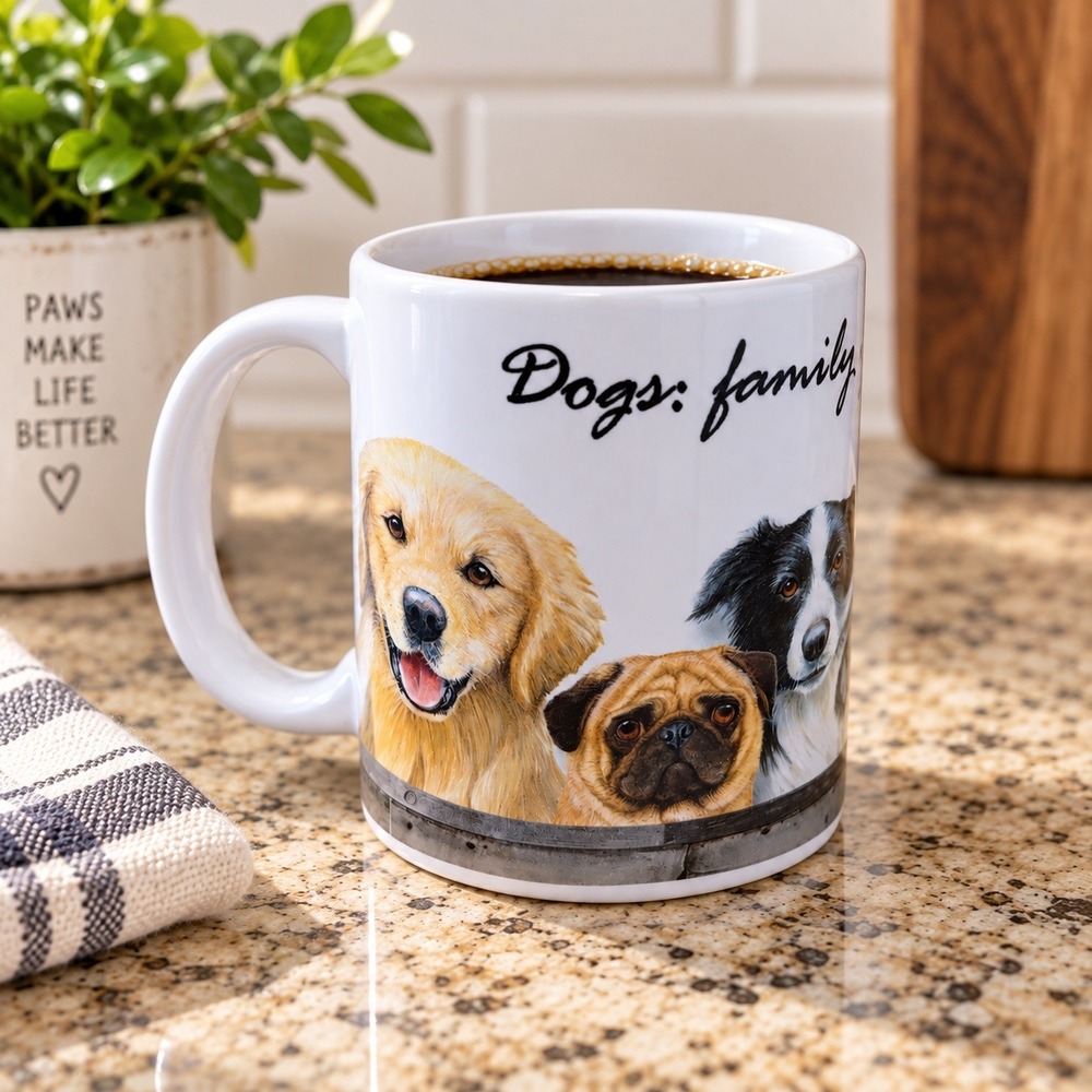 Dogs Family You Can Choose Ceramic Coffee Mug Dog Breed white multi pet lover